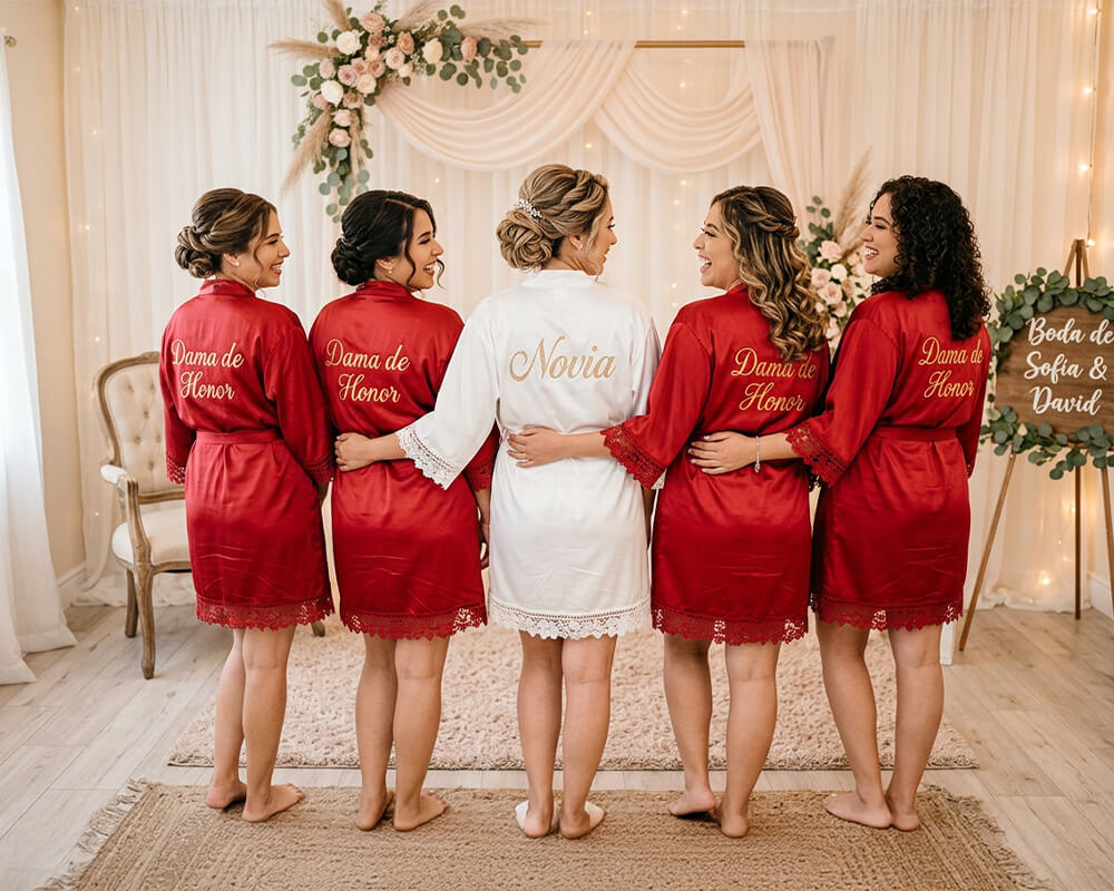 Batas personalizadas para novia y damas de honor