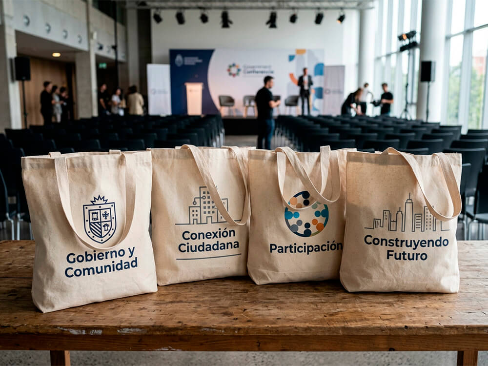 Bolsas personalizadas para eventos de gobierno Fiubags