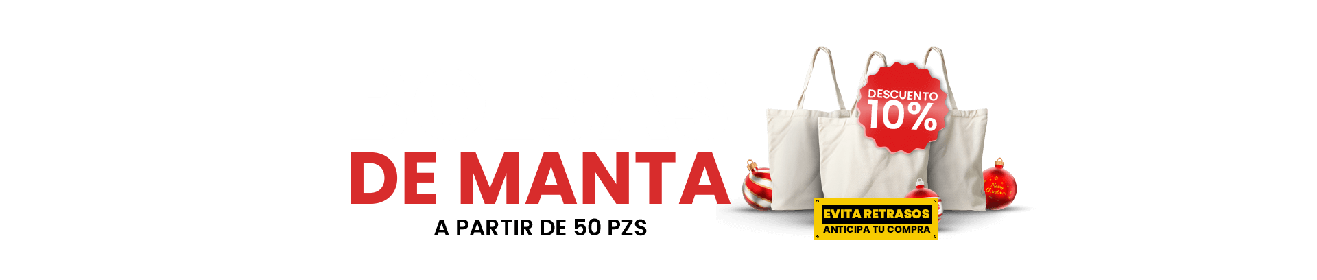 Bolsas de manta lisas 10% de descuento