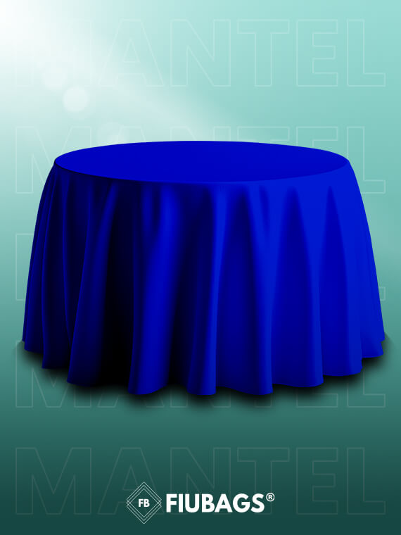 Mantel Azul Rey Para Mesa Redonda