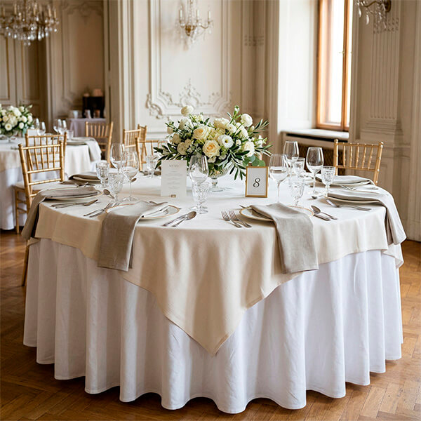 Colores de mantel recomendados para cada estilo de boda