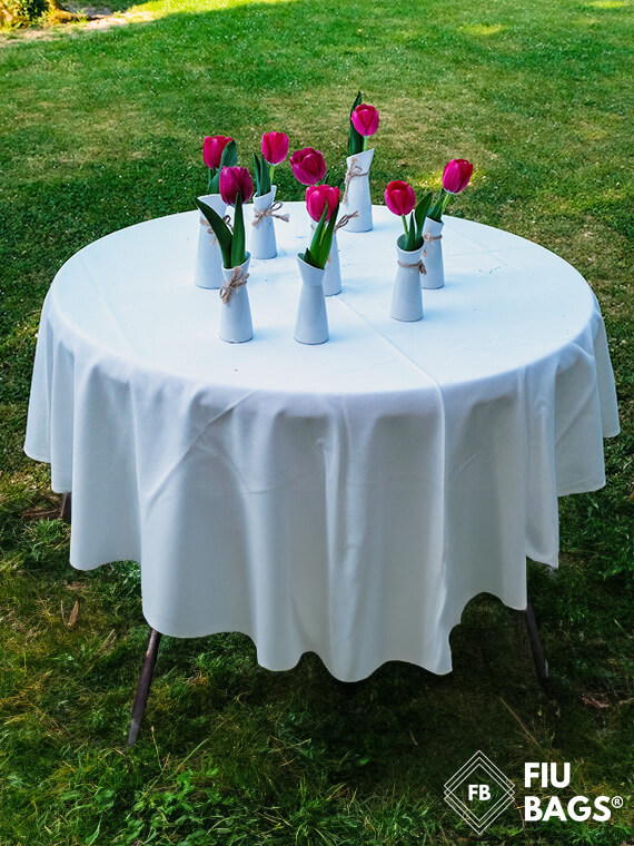 Mantel Blanco Para Mesa Redonda