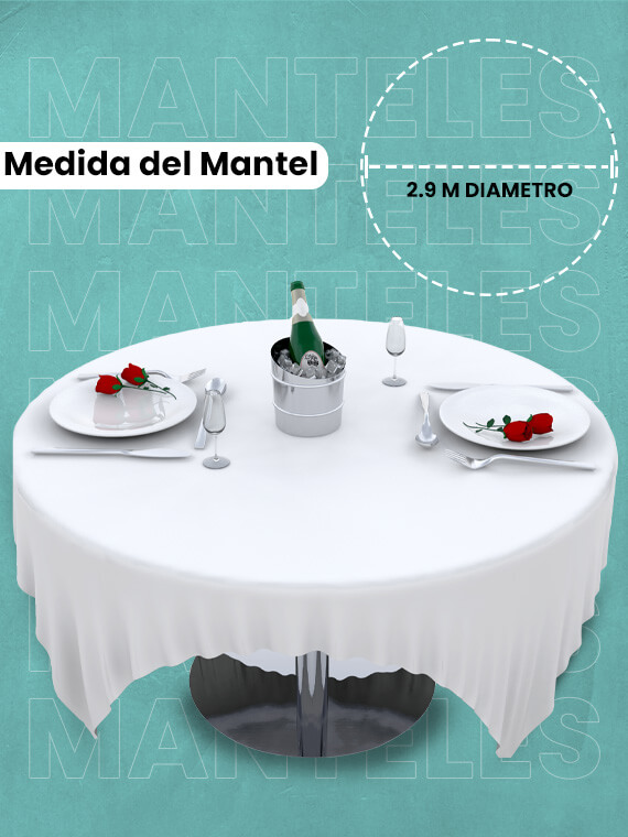 Mantel Blanco Para Mesa Redonda