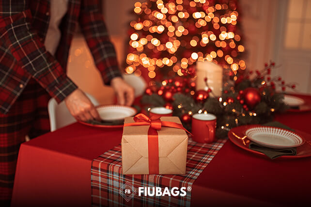 Mantel Rojo Navideño Fiu Bags
