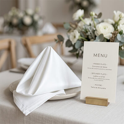 Servilleta junto al menú