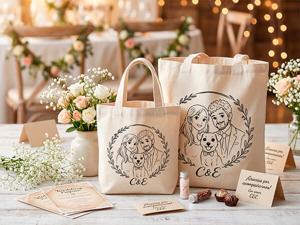 Bolsas de regalo para damas y padrinos de boda